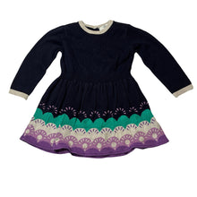 Load image into Gallery viewer, Girls M&amp;S, knitted cotton long sleeve dress, wash fade, marks on skirt, FUC, size 2, L: 40cm