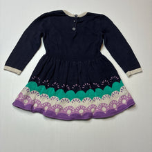 Load image into Gallery viewer, Girls M&amp;S, knitted cotton long sleeve dress, wash fade, marks on skirt, FUC, size 2, L: 40cm