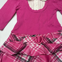 Load image into Gallery viewer, Girls Kids Stuff, pink &amp; white long sleeve dress, EUC, size 0, L: 40cm