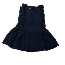 Load image into Gallery viewer, Girls MY MINI CHICCO, navy linen / cotton dress, wash fade, FUC, size 1, L: 40cm