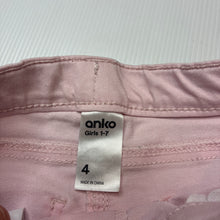 Load image into Gallery viewer, Girls Anko, pink stretch denim pants, adjustable, Inside leg: 40cm, FUC, size 4,  