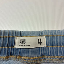 Load image into Gallery viewer, Boys Cotton On, stretch knit denim pants, elasticated, FUC, size 4,  