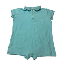 Load image into Gallery viewer, Boys RAPH &amp; REMY, blue cotton polo romper, light marks, FUC, size 2,  