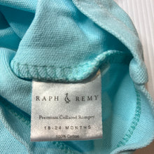 Load image into Gallery viewer, Boys RAPH &amp; REMY, blue cotton polo romper, light marks, FUC, size 2,  