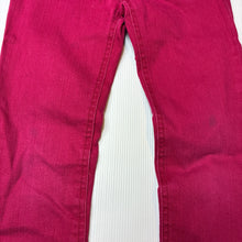 Load image into Gallery viewer, Girls Target, red stretch denim pants, adjustable, Inside leg: 49cm, FUC, size 6,  