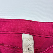 Load image into Gallery viewer, Girls Target, red stretch denim pants, adjustable, Inside leg: 49cm, FUC, size 6,  