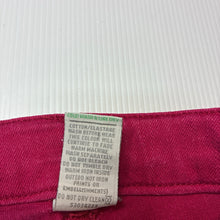Load image into Gallery viewer, Girls Target, red stretch denim pants, adjustable, Inside leg: 49cm, FUC, size 6,  