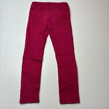 Load image into Gallery viewer, Girls Target, red stretch denim pants, adjustable, Inside leg: 49cm, FUC, size 6,  