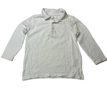 Load image into Gallery viewer, Boys M&amp;S, cotton long sleeve polo shirt, marks on cuffs, FUC, size 5-6,  
