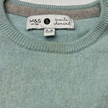 Load image into Gallery viewer, Boys M&amp;S, soft wool/cashmere sweater / jumper, discolouration at neck, FUC, size 2-3,  