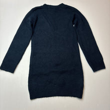 Load image into Gallery viewer, Girls Anko, navy knit long sleeve dress, EUC, size 8, L: 64cm