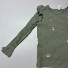 Load image into Gallery viewer, Girls KID, embroidered ribbed long sleeve top, EUC, size 7,  