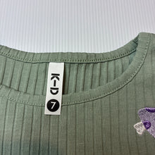 Load image into Gallery viewer, Girls KID, embroidered ribbed long sleeve top, EUC, size 7,  