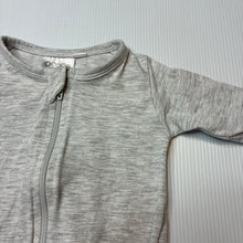 Load image into Gallery viewer, Unisex 4 Baby, grey zip coverall / romper, GUC, size 00000,  