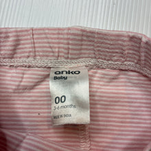 Load image into Gallery viewer, Girls Anko, pink stripe stretchy leggings, FUC, size 00,  