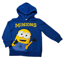 Load image into Gallery viewer, Boys Minions, blue fleece lined hoodie sweater, EUC, size 3,  
