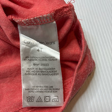 Load image into Gallery viewer, Boys Calvin Klein Jeans, lightweight polo shirt top, FUC, size 4,  