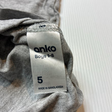 Load image into Gallery viewer, Boys Anko, grey long sleeve tee / top, GUC, size 5,  
