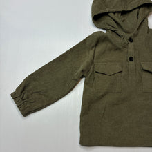 Load image into Gallery viewer, Boys SHEIN, khaki corduroy hooded top, EUC, size 4,  