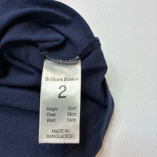 Load image into Gallery viewer, Boys Brilliant Basics, navy cotton long sleeve tee / top, GUC, size 2,  