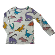 Load image into Gallery viewer, Unisex M&amp;S, stretchy long sleeve pyjama top, dinosaurs, GUC, size 4-5,  