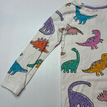 Load image into Gallery viewer, Unisex M&amp;S, stretchy long sleeve pyjama top, dinosaurs, GUC, size 4-5,  