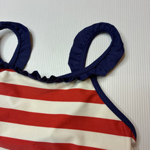 Load image into Gallery viewer, Girls Zebralino, striped swim top, GUC, size 7,  