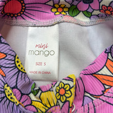 Load image into Gallery viewer, Girls Mango, ribbed colourful floral long sleeve swim one-piece, EUC, size 5,  