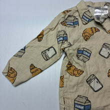 Load image into Gallery viewer, Unisex Bonds, cotton / bamboo pyjama shirt / top, croissants, EUC, size 4,  