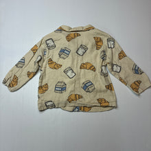 Load image into Gallery viewer, Unisex Bonds, cotton / bamboo pyjama shirt / top, croissants, EUC, size 4,  