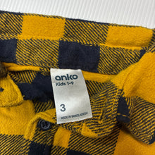 Load image into Gallery viewer, Boys Anko, checked flannel cotton long sleeve shirt, EUC, size 3,  