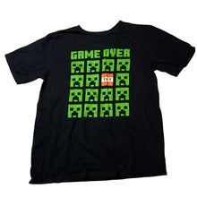Load image into Gallery viewer, Boys Mojang, Minecraft black cotton tee / top, GUC, size 14,  