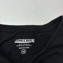 Load image into Gallery viewer, Boys Mojang, Minecraft black cotton tee / top, GUC, size 14,  