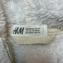 Load image into Gallery viewer, Unisex H&amp;M, fleece zip up hooded sweater / jacket, GUC, size 3-4,  