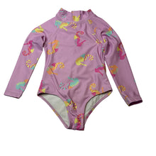 Load image into Gallery viewer, Girls Cotton On, long sleve swim one-piece, seahorses, FUC, size 3,  
