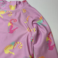 Load image into Gallery viewer, Girls Cotton On, long sleve swim one-piece, seahorses, FUC, size 3,  