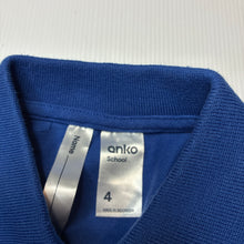 Load image into Gallery viewer, Unisex Anko, blue school polo shirt top, EUC, size 4,  