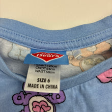 Load image into Gallery viewer, Girls Care Bears, cotton long sleeve dress, marks front, back &amp; sleeves, FUC, size 6, L: 60cm