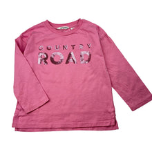 Load image into Gallery viewer, Girls Country Road, cotton long sleeve tee / top, sequins, marks on sleeves, FUC, size 3,  