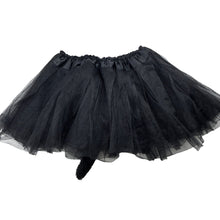 Load image into Gallery viewer, Girls Halloween, black tulle skirt, cats tail, elasticated, no size, W: 23cm across unstretched, GUC, size 4-6,  