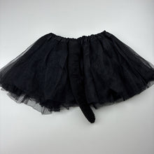 Load image into Gallery viewer, Girls Halloween, black tulle skirt, cats tail, elasticated, no size, W: 23cm across unstretched, GUC, size 4-6,  