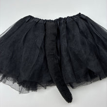 Load image into Gallery viewer, Girls Halloween, black tulle skirt, cats tail, elasticated, no size, W: 23cm across unstretched, GUC, size 4-6,  