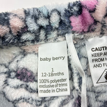 Load image into Gallery viewer, Girls Baby Berry, floral fleece winter pyjamas, FUC, size 1,  