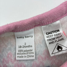 Load image into Gallery viewer, Girls Baby Berry, soft fleece winter pyjama top, FUC, size 2,  