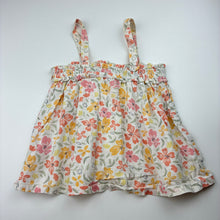 Load image into Gallery viewer, Girls Anko, floral cotton summer top, no size, armpit to armpit: 27cm across unstretched, GUC, size 5-6,  