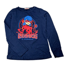 Load image into Gallery viewer, Girls Miraculous, Ladybug navy cotton long sleeve top, GUC, size 7-8,  