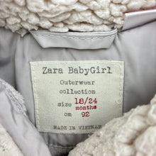Load image into Gallery viewer, Girls Zara, fleece lined jacket / coat, GUC, size 2,  