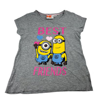 Load image into Gallery viewer, Girls Despicable Me, Minions grey marle tee / top, FUC, size 7-8,  