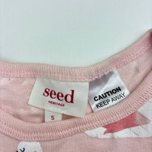 Load image into Gallery viewer, Girls Seed, pink cotton pyjama top, swans, FUC, size 5,  