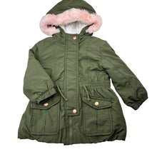 Load image into Gallery viewer, Girls Target, khaki hooded jacket / coat, FUC, size 2,  